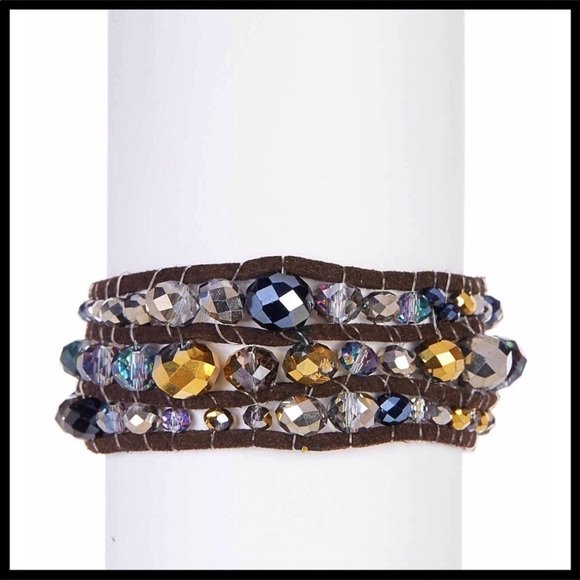 BOHO JEWELED BEAD STATEMENT FESTIVAL CUFF - Picture 3 of 8